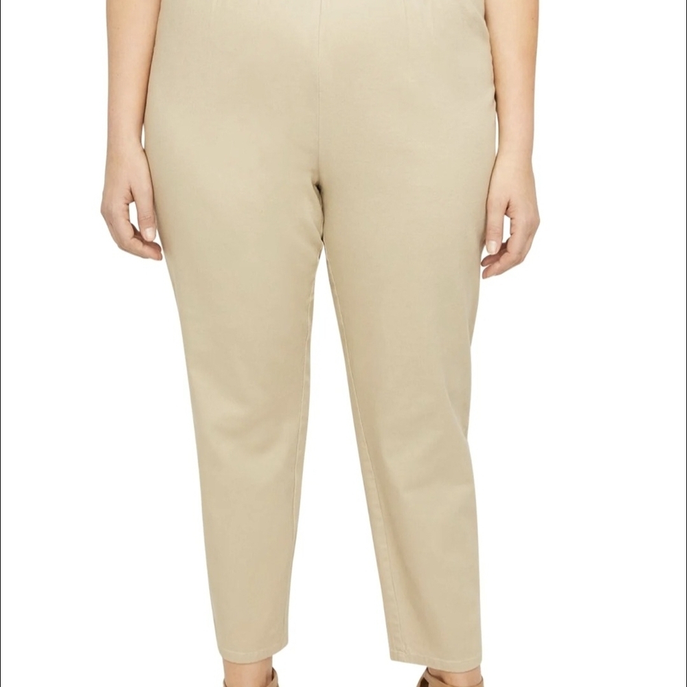 Calvin Klein Women's High-Rise Straight Leg Pants — Cream